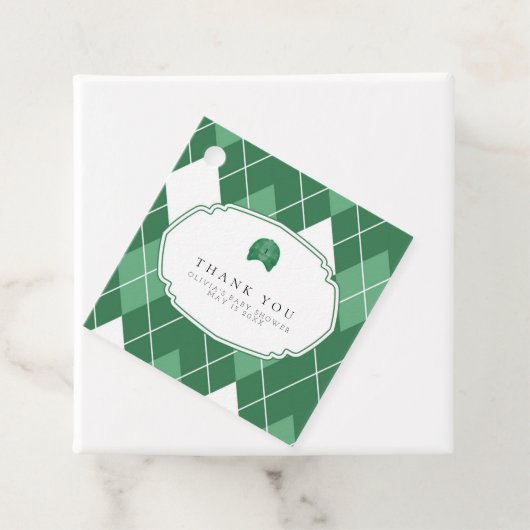 Moderne groene golf gunst tag bedankjes labels (In situ)