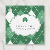 Moderne groene golf gunst tag bedankjes labels (Voorkant)