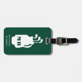 Moderne Groene Golf Sport Monogram Bagagelabel (Voorkant horizontaal)