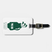 Moderne groene golf sport monogram bagagelabel (Voorkant horizontaal)
