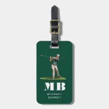 Moderne Groene Golfer Sport Monogram