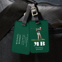 Moderne Groene Golfer Sport Monogram