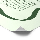 Moderne groene golvende kader trouwstoelindeling poster (Hoek)