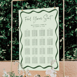 Moderne groene golvende lijst 16 Tafelstoelenoverz Poster