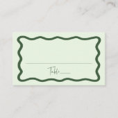 Moderne Groene Golvende Lijst Bruiloft Plaatskaartje (Voorkant)