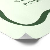 Moderne Groene Golvende Lijst Trouw Welkom Poster (Hoek)