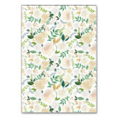 Moderne groene goud ivoor bloemen plaatskaart kaart (Achterkant)