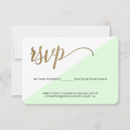 Moderne groene Goud RSVP geen mailing Gereserveerd Kaartje