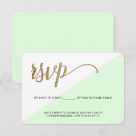 Moderne groene Goud RSVP geen mailing Gereserveerd Kaartje