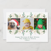 Moderne groene goudbessen Waterverf Griekenland Feestdagenkaart (Voorkant)