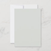 Moderne groene gouden bloemige trouw save the date (Achterkant)