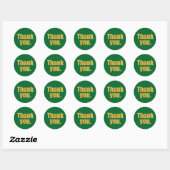 Moderne groene gouden dank U Klassieke ronde Stick Ronde Sticker (Vel)