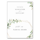 Moderne groene gouden geometrische opvouwbare plaa kaart (Voorkant)