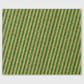 Moderne groene gouden glitter Stripes patroon Cadeaupapier (Vlak)