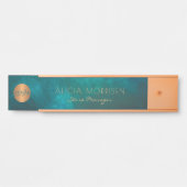 Moderne groene gouden kantoor kamer afdelingsnaam deurbordje (Voorkant)