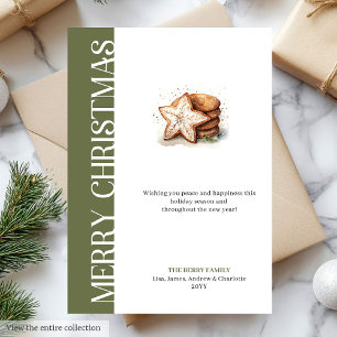 Moderne groene gouden kerstgroeten Digitale kaart