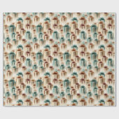 Moderne Groene & Gouden Kerstmis Feestelijke Gesch Cadeaupapier (Vlak)