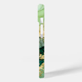 Moderne groene gouden marmeren monogram gepersonal Case-Mate iPhone case (Achterkant / Links)