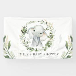 Moderne groene gouden olifant Baby shower Verjaard Spandoek