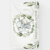 Moderne groene gouden olifant Baby shower Verjaard Spandoek (Verticaal)