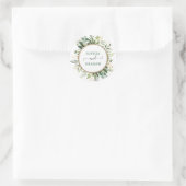 Moderne Groene Gouden Tuin Groen Bruiloft Ronde Sticker (Tas)