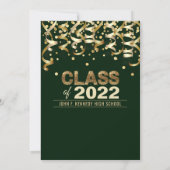 Moderne groene goudglitter-GRADUATION Party Kaart (Achterkant)