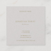 Moderne groene goudmonogram met elegant vierkante visitekaartje (Achterkant)