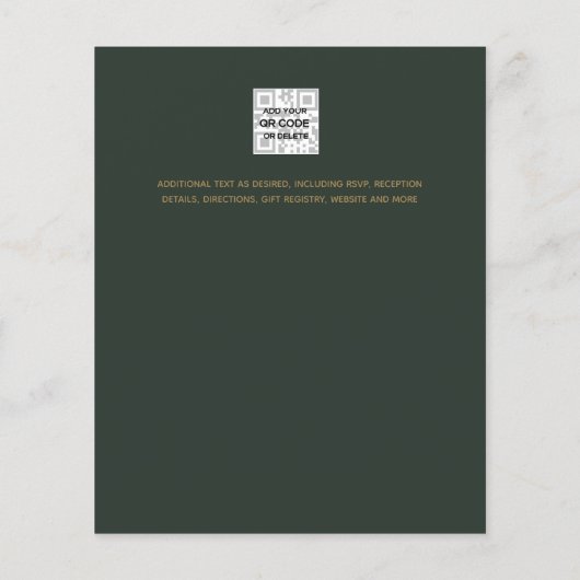 Moderne groene goudprijsbinding nodigt QR CODE uit (Achterkant)