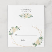 Moderne groene goudvoorraad - Floral Wedding Table Plaatskaartje (Buitenkant ongevouwen)