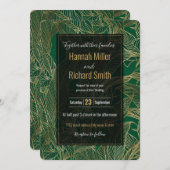 Moderne groene goudvulling Plant botanisch ontwerp (Voorkant / Achterkant)