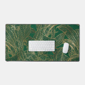 Moderne groene goudvulling Plant botanisch ontwerp Bureaumat (Keyboard & Muis)