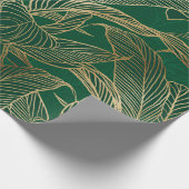 Moderne groene goudvulling Plant botanisch ontwerp Cadeaupapier (Hoek)