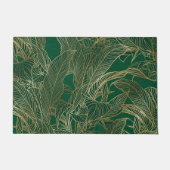 Moderne groene goudvulling Plant botanisch ontwerp Deurmat (Voorkant)