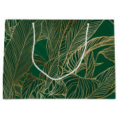 Moderne groene goudvulling Plant botanisch ontwerp Groot Cadeauzakje (Voorkant)