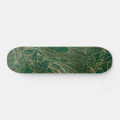 Moderne groene goudvulling Plant botanisch ontwerp Persoonlijk Skateboard (Horizontaal)