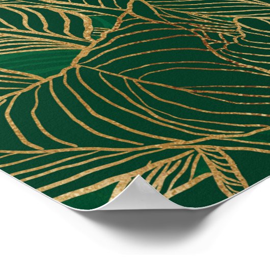 Moderne groene goudvulling Plant botanisch ontwerp Poster (Hoek)