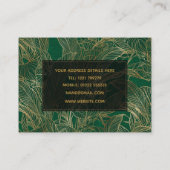 Moderne groene goudvulling Plant botanisch ontwerp Visitekaartje (Achterkant)