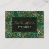 Moderne groene goudvulling Plant botanisch ontwerp Visitekaartje (Voorkant)