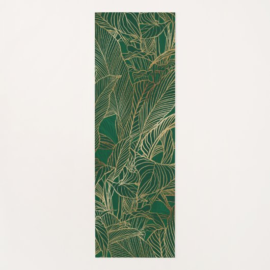 Moderne groene goudvulling Plant botanisch ontwerp Yogamat (Voorkant)