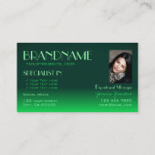 Moderne groene gradiënt spiegellettertype Klassiek Visitekaartje (Achterkant)