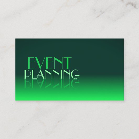 Moderne groene gradiënt spiegellettertype Klassiek Visitekaartje (Voorkant)