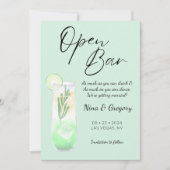 Moderne groene grappige foto save the date (Voorkant)