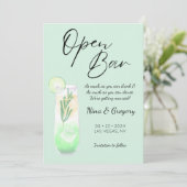 Moderne groene grappige foto save the date (Staand voorkant)