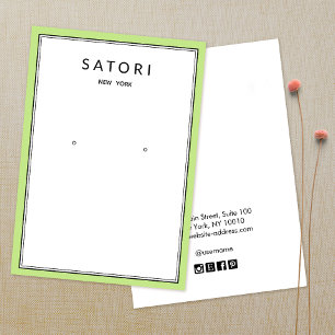 Moderne groene grens voor juwelen visitekaartje