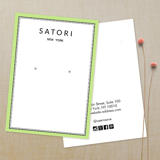 Moderne groene grens voor juwelen visitekaartje