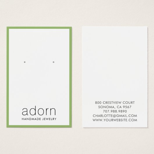 Moderne groene grensjuwelen die Kaart verdienen (Voorkant /achterkant)