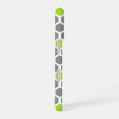 Moderne groene grijze hexagon met naam monogram iPhone 16 hoesje (Rechterkant)