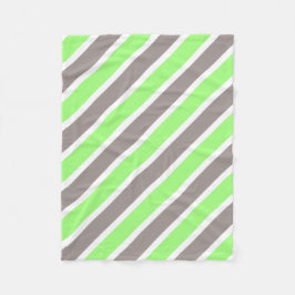 Moderne groene grijze strepen fleece deken