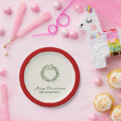 Moderne groene grillige kerst papieren bordje (Feest)