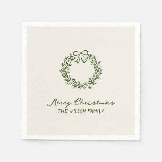 Moderne groene grillige kerst servet (Voorkant)